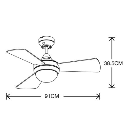 Lucci Air 512311 - Lubinis ventiliatorius AIRLIE HUGGER 2xE27/15W/230V medis/ruda + nuotolinio valdymo pultas