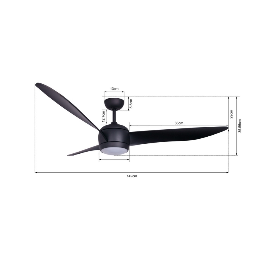 Lucci air 512910 - LED lubinis ventiliatorius AIRFUSION NORDIC LED/20W/230V juoda + nuotolinio valdymo pultas