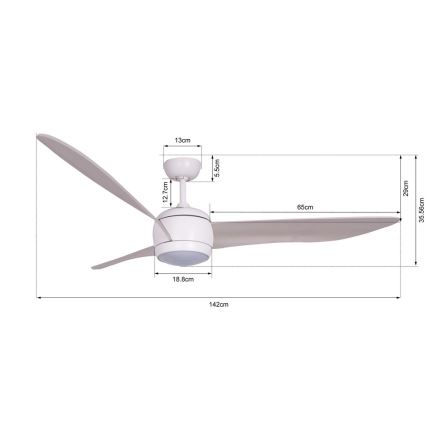 Lucci air 512911 - LED lubinis ventiliatorius AIRFUSION NORDIC LED/20W/230V medis/balta + nuotolinio valdymo pultas