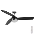 Lucci air 513072 - BRONX LED dimeriuojamas lubų ventiliatorius LED/18W/230V 3000/4000/6000K juodas/blizgus chromas skersmuo 132 cm + nuotolinio valdymo pultas