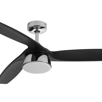Lucci air 513072 - BRONX LED dimeriuojamas lubų ventiliatorius LED/18W/230V 3000/4000/6000K juodas/blizgus chromas skersmuo 132 cm + nuotolinio valdymo pultas