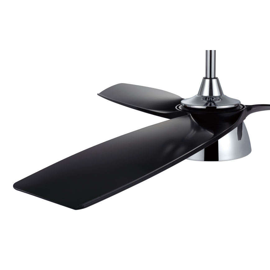 Lucci air 513072 - BRONX LED dimeriuojamas lubų ventiliatorius LED/18W/230V 3000/4000/6000K juodas/blizgus chromas skersmuo 132 cm + nuotolinio valdymo pultas