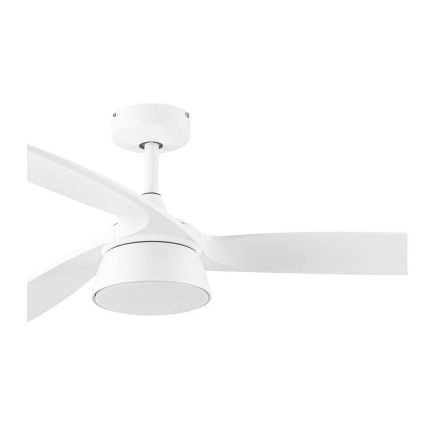 Lucci Air 513073 - reguliuojamas LED lubinis ventiliatorius BRONX LED/18W/230V 3000/4000/6000K, skersmuo 132 cm, baltas + nuotolinis valdymas