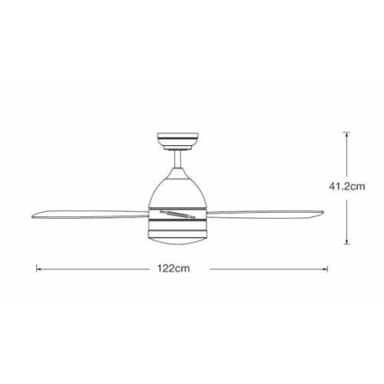 Lucci air 513075 - LED lubinis ventiliatorius VECTOR LED/25W/230V 3000/4200/6500K baltas + nuotolinio valdymo pultas