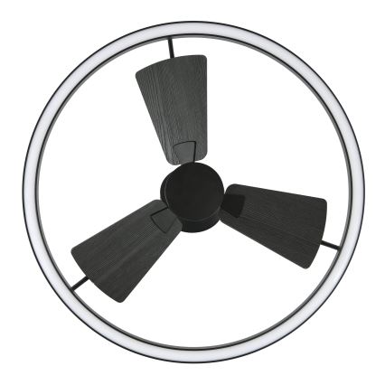 Lucci Air 516124 - LED Reguliuojamas lubinis ventiliatorius CESSNA LED/36W/230V 3000/4000/5000K juoda + nuotolinio valdymo pultas