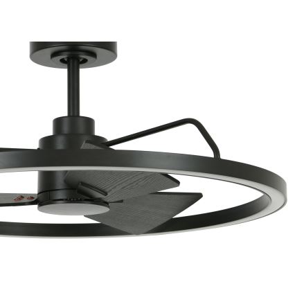 Lucci Air 516124 - LED Reguliuojamas lubinis ventiliatorius CESSNA LED/36W/230V 3000/4000/5000K juoda + nuotolinio valdymo pultas