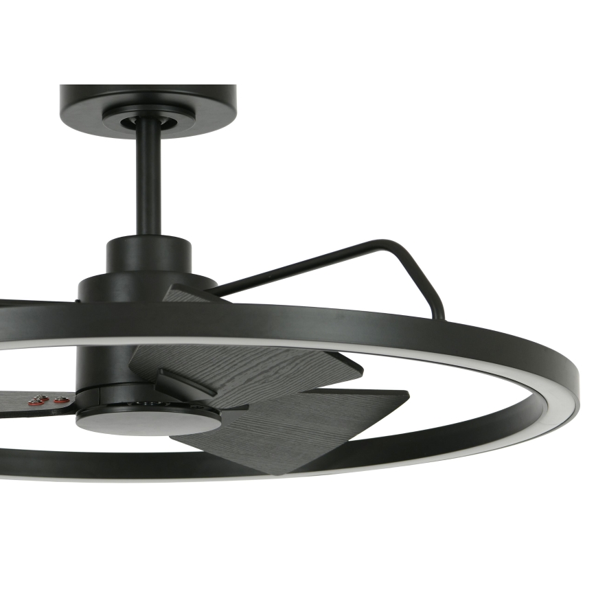 Lucci Air 516124 - LED Reguliuojamas lubinis ventiliatorius CESSNA LED/36W/230V 3000/4000/5000K juoda + nuotolinio valdymo pultas