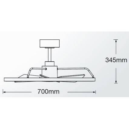 Lucci Air 516124 - LED Reguliuojamas lubinis ventiliatorius CESSNA LED/36W/230V 3000/4000/5000K juoda + nuotolinio valdymo pultas