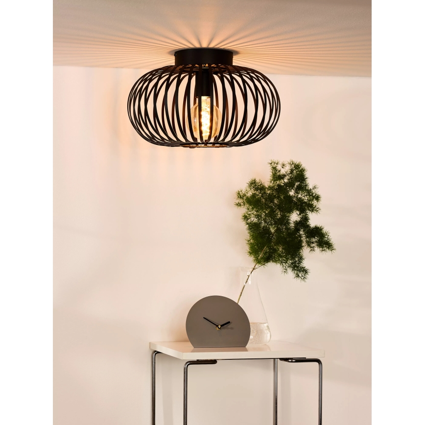 Lucide 78174/40/30 - Lubinis šviestuvas MANUELA 1xE27/60W/230V diametras 39,5 cm juoda