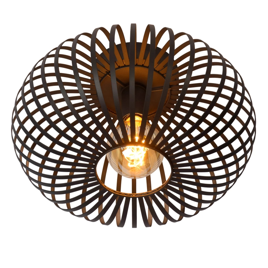 Lucide 78174/40/30 - Lubinis šviestuvas MANUELA 1xE27/60W/230V diametras 39,5 cm juoda