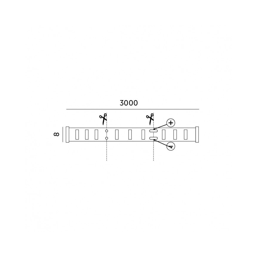 LED reguliuojama juosta LED/25W/230V 3m 3000K