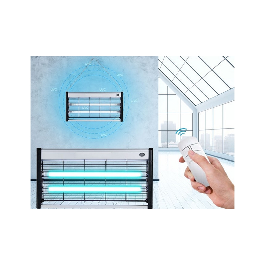 Luxera 70418 - Baktericidinė lempa 2xT5 UVC /15W/230V + Valdymo pultas