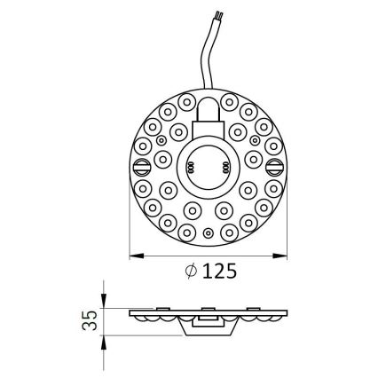 Magnetinis LED modulis LED/12W/230V, skersmuo 12,5 cm, 2700/3000/4000/5000/6500K