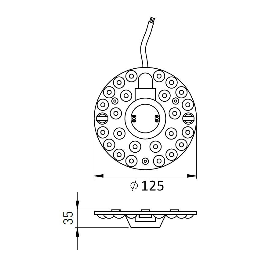 Magnetinis LED modulis LED/12W/230V, skersmuo 12,5 cm, 2700/3000/4000/5000/6500K