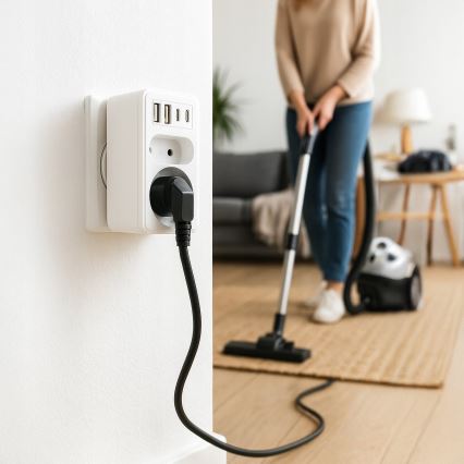 Maitinimo adapteris su 2 lizdais + 2xUSB-C + 2xUSB-A