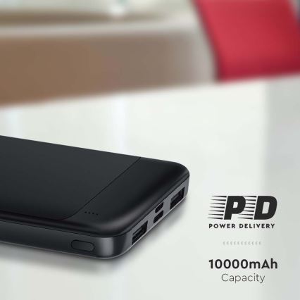 Maitinimo bankas Power Delivery 10000mAh/22,5W/5V juodas