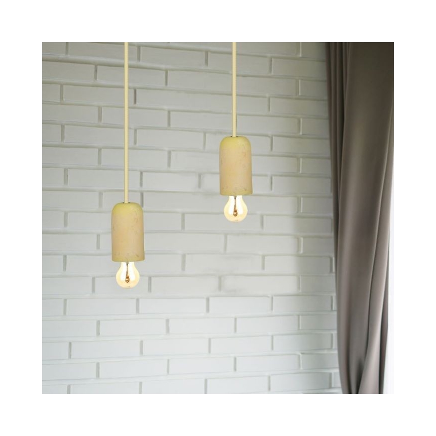Maitinimo laidas 1xE27/60W/230V betonas/geltona