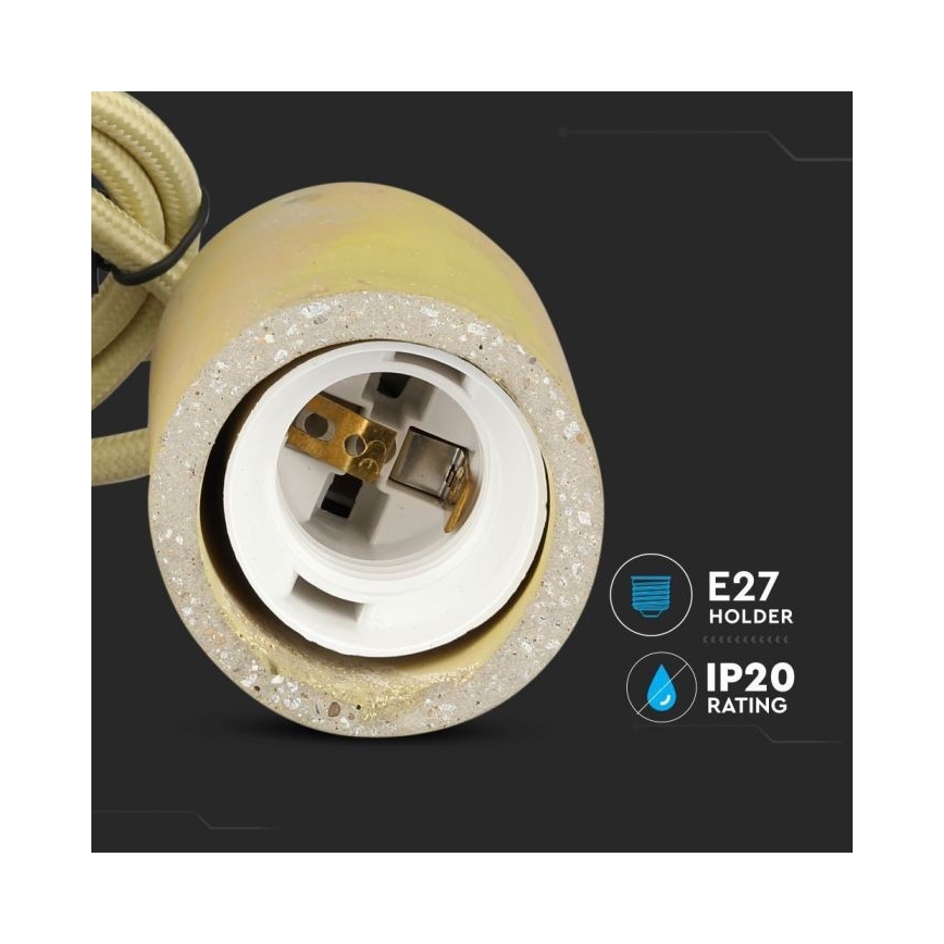 Maitinimo laidas 1xE27/60W/230V betonas/geltona