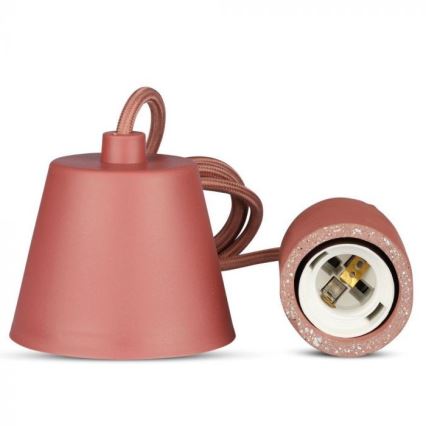 Maitinimo laidas 1xE27/60W/230V betonas/raudona