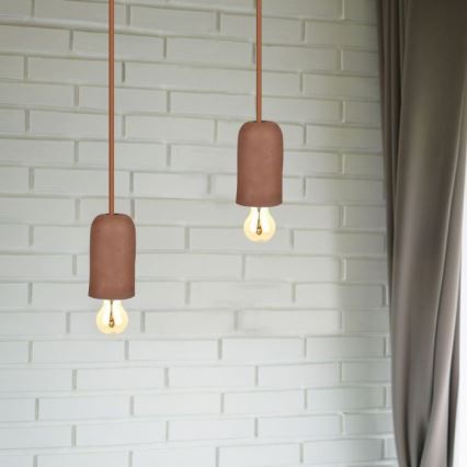 Maitinimo laidas 1xE27/60W/230V betonas/ruda