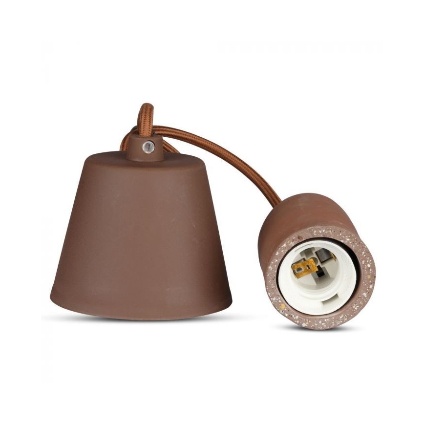 Maitinimo laidas 1xE27/60W/230V betonas/ruda