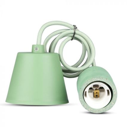 Maitinimo laidas 1xE27/60W/230V betonas/žalia