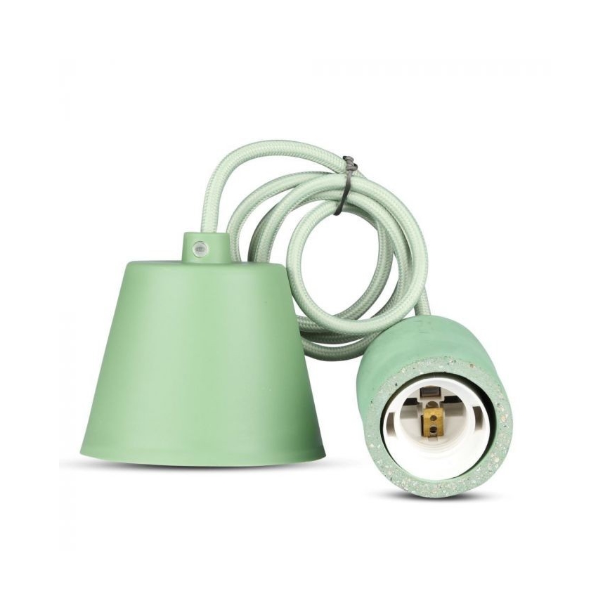 Maitinimo laidas 1xE27/60W/230V betonas/žalia