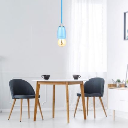 Maitinimo laidas 1xE27/60W/230V mėlyna/porcelianas