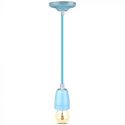 Maitinimo laidas 1xE27/60W/230V mėlyna/porcelianas