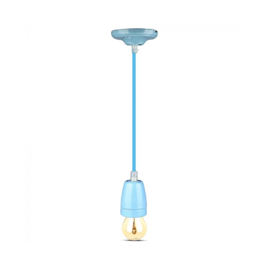 Maitinimo laidas 1xE27/60W/230V mėlyna/porcelianas