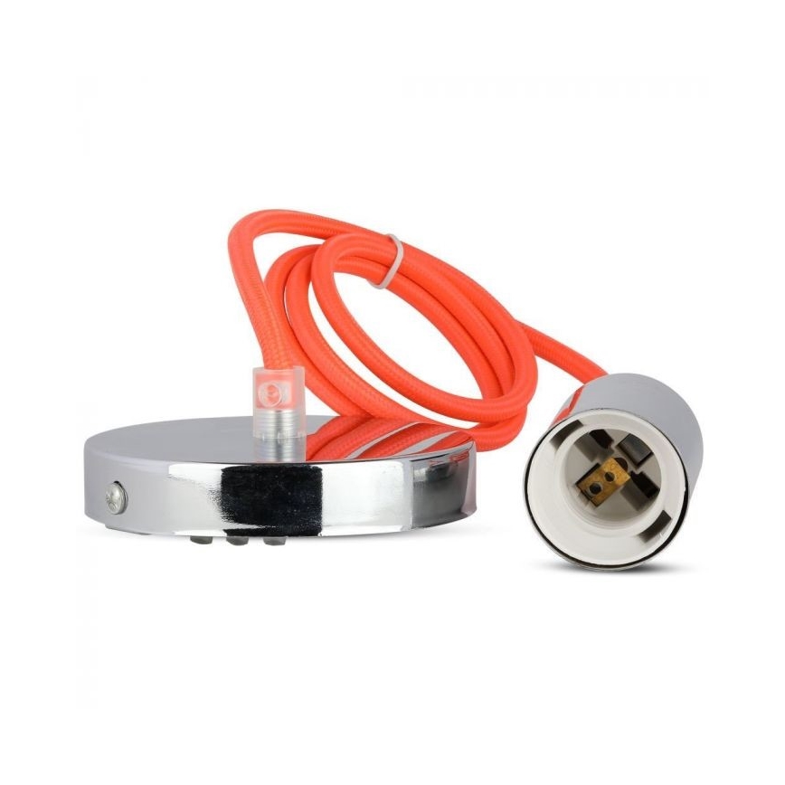 Maitinimo laidas 1xE27/60W/230V oranžinė/blizgus chromas