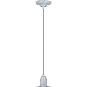 Maitinimo laidas 1xE27/60W/230V pilka/porcelianas