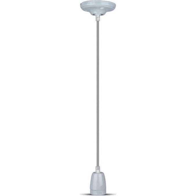 Maitinimo laidas 1xE27/60W/230V pilka/porcelianas
