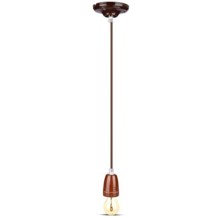 Maitinimo laidas 1xE27/60W/230V ruda/porcelianas