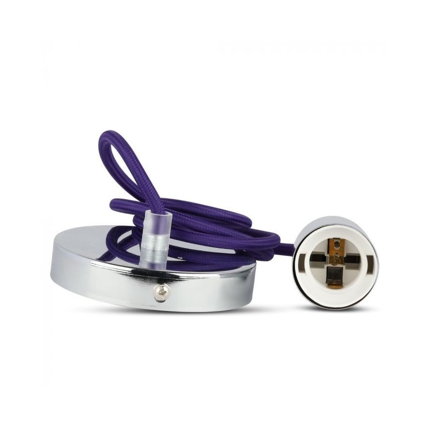 Maitinimo laidas 1xE27/60W/230V violetinė/blizgus chromas