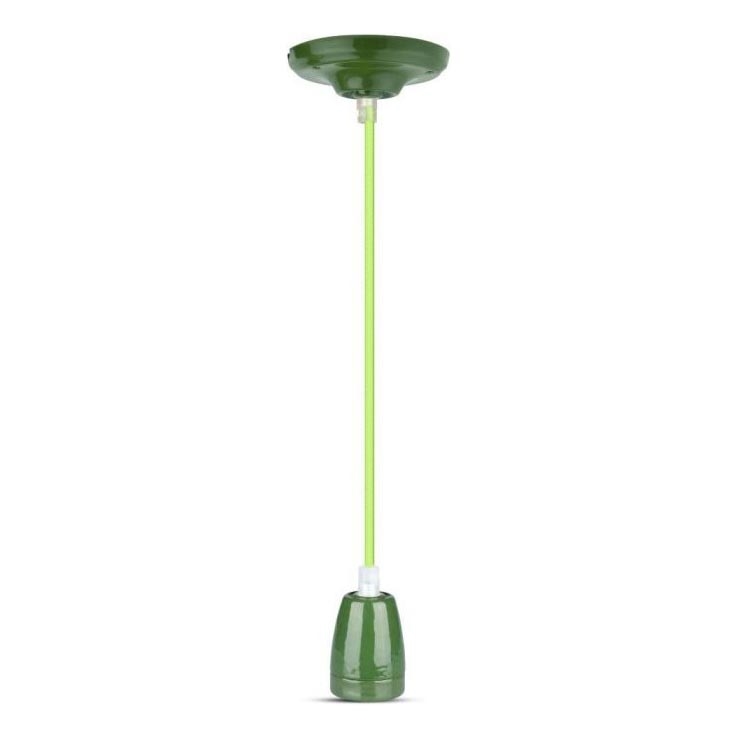 Maitinimo laidas 1xE27/60W/230V žalia/porcelianas