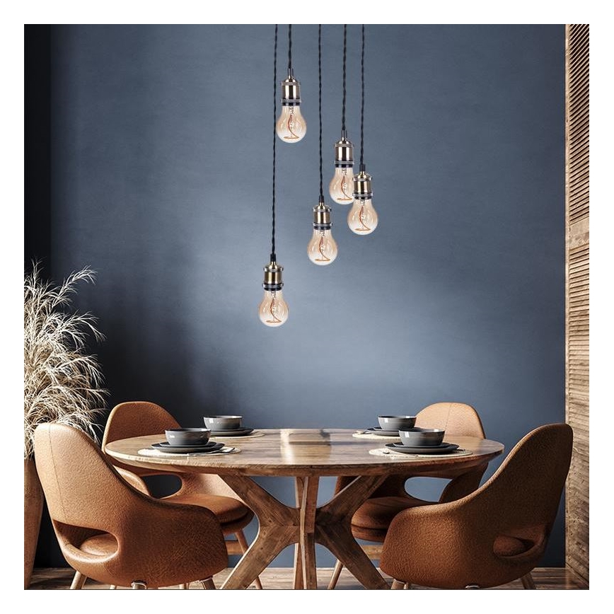 Maitinimo laidas 5xE27/60W/230V bronza