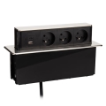 Maitinimo stulpelis stalviršiui 3x230V + USB-A + USB-C