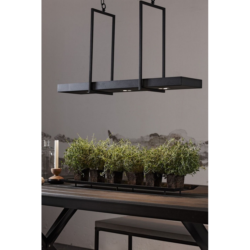 Markslöjd 105780 - LED pritemdomas sietynas ant grandinės TRAY 3xLED/3W/230V juoda