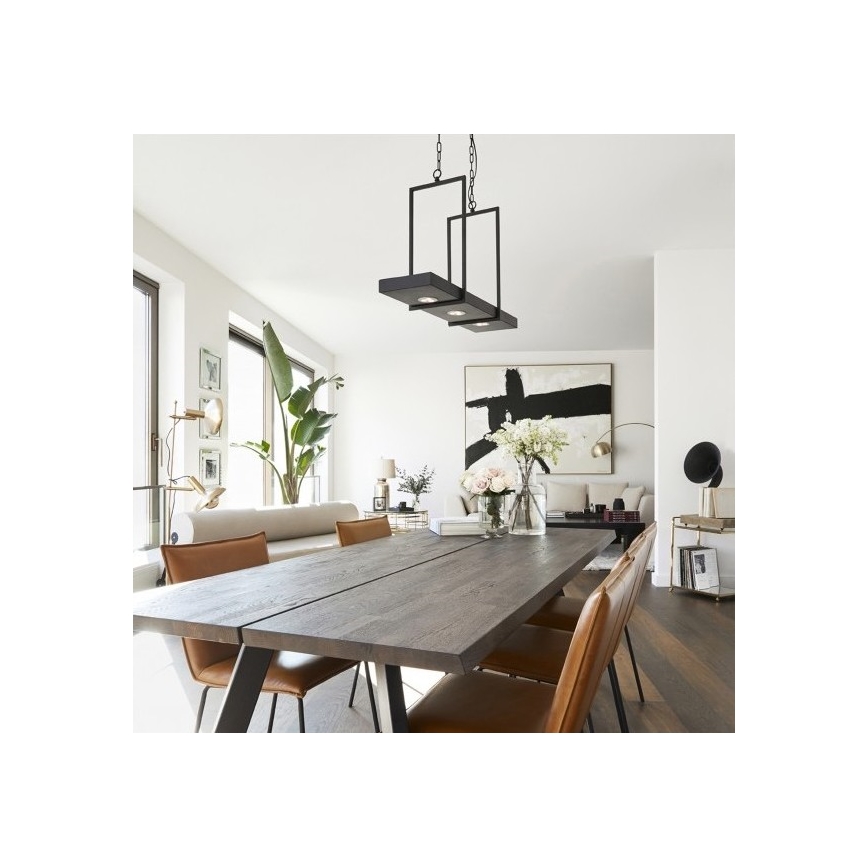 Markslöjd 105780 - LED pritemdomas sietynas ant grandinės TRAY 3xLED/3W/230V juoda
