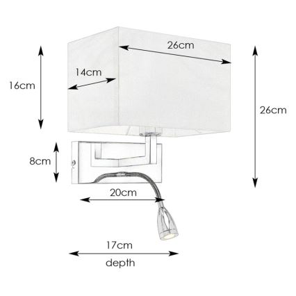 Markslöjd 106308 - LED sieninis šviestuvas SAVOY LED/3W+E27/60W/230V