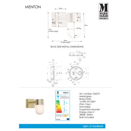 Markslöjd 106374 - Vonios sieninis šviestuvas MENTON 1xG9/18W230V IP44