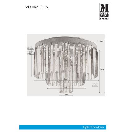 Markslöjd 106563 - Krištolinis lubinis šviestuvas VENTIMIGLIA 4xE14/40W/230V