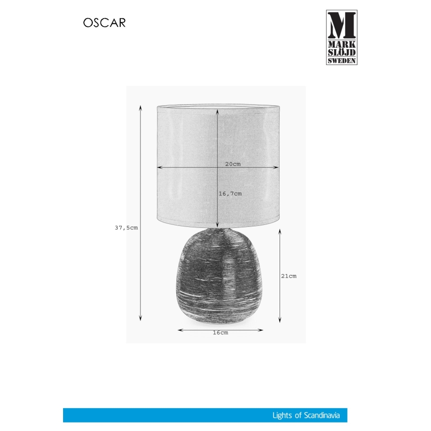 Markslöjd 107068 - Stalinis šviestuvas OSCAR 1xE27/60W/230V