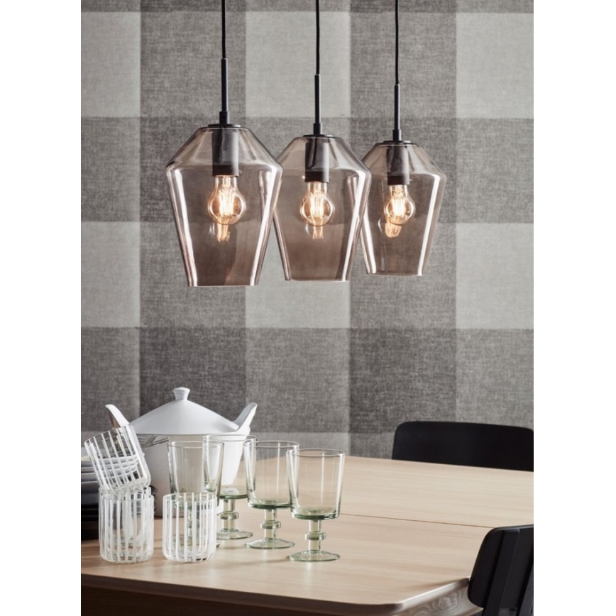 Markslöjd 107132 - Sietynas, kabinamas ant virvės RETRO 3xE27/60W/230V