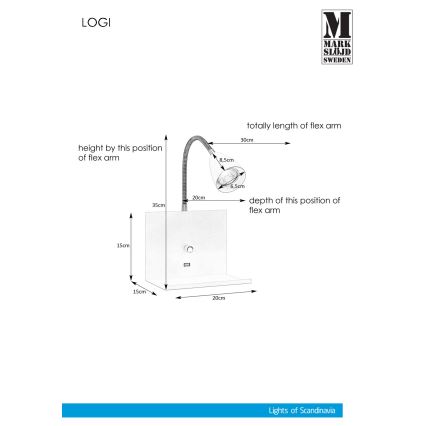 Markslöjd 107141 - Pritemdomas sieninis šviestuvas su USB kištukinis lizdas LOGI 1xGU10/7W/230V