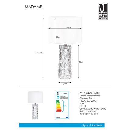 Markslöjd 107189 - Stalinis šviestuvas MADAME 1xE27/40W/230V