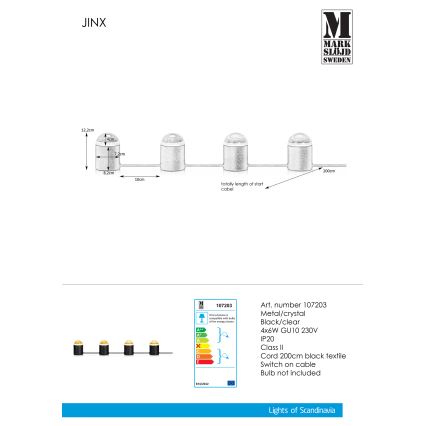 Markslöjd 107203 - Krištolinis stalinis šviestuvas JINX 4xGU10/6W/230V