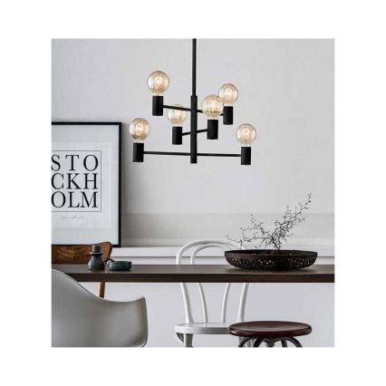 Markslöjd 107281 - Sietynas, kabinamas ant virvės CAPITAL 6xE27/60W/230V