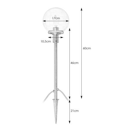 Markslöjd 107283 - LED Lauko šviestuvas GARDEN24 LED/3W/24V 60 cm IP44 juodas/skaidrus